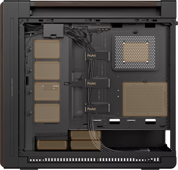 Illustration af harddiskpladser i ProArt PA602 Wood Edition